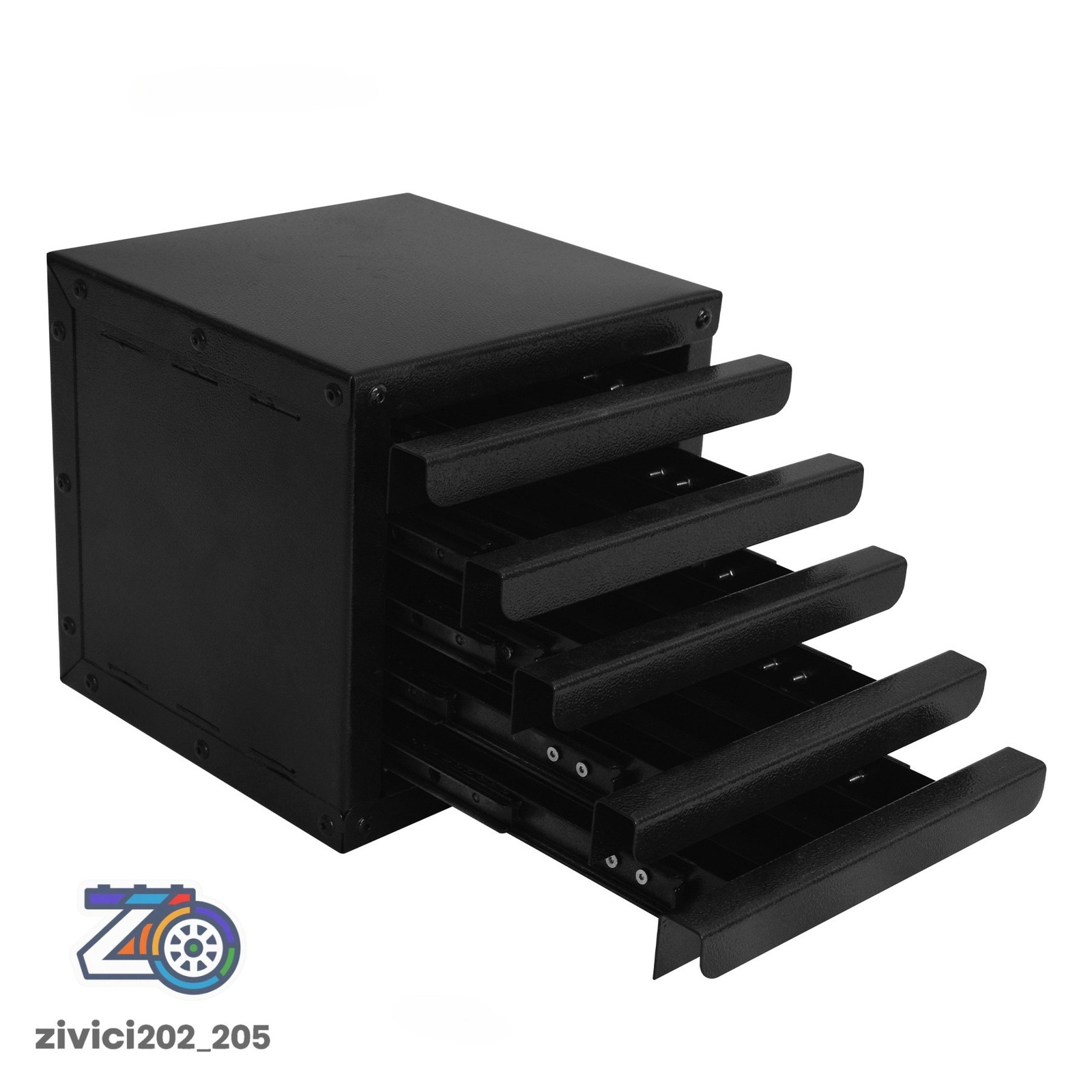 8″ Black Tool Chest Steel Tool Storage Box With 5 Drawers Automotive repair