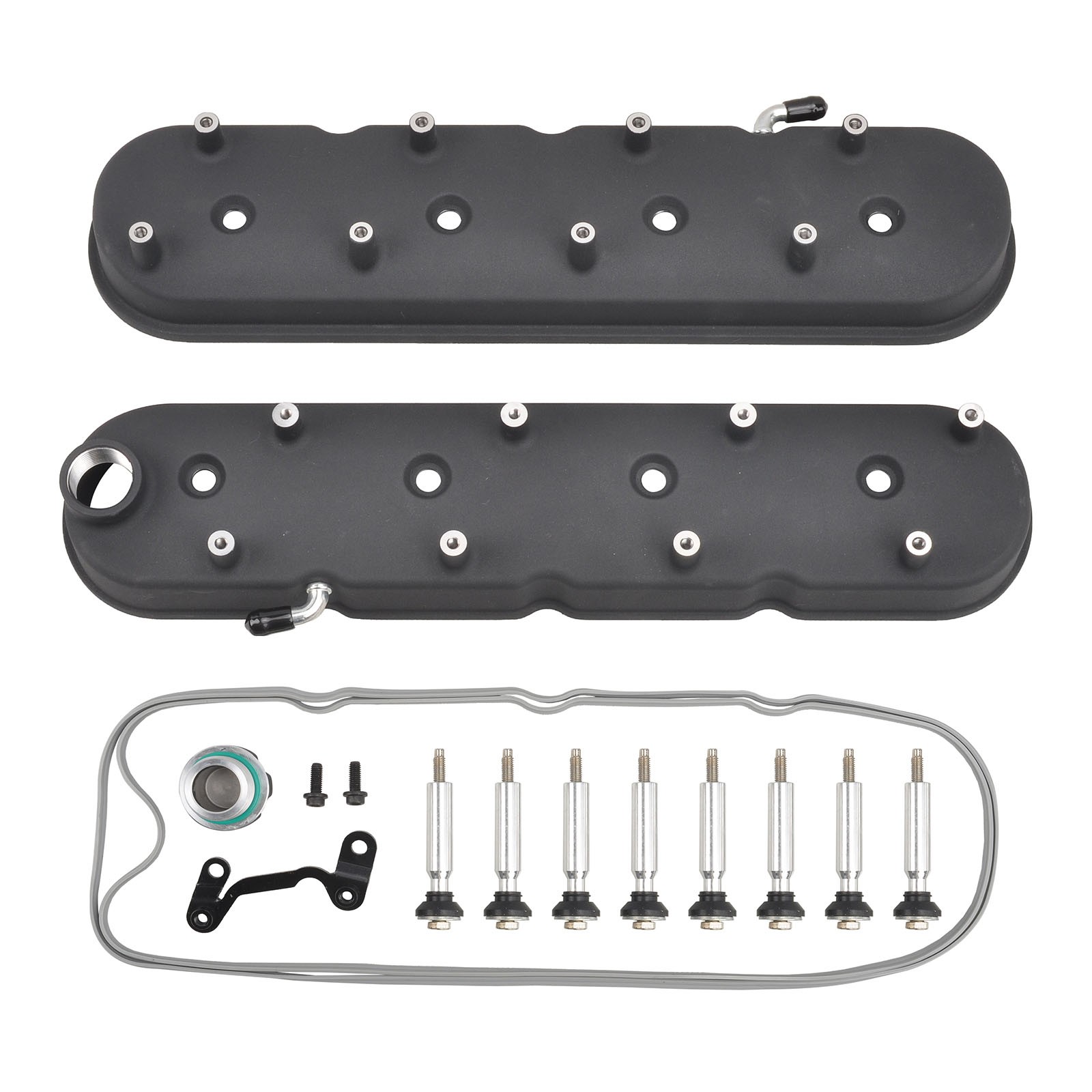 For LS1 LS2 LS3 LS6 5.3 6.0 Black Cast Aluminum Tall Valve Covers w/Coil Mounts