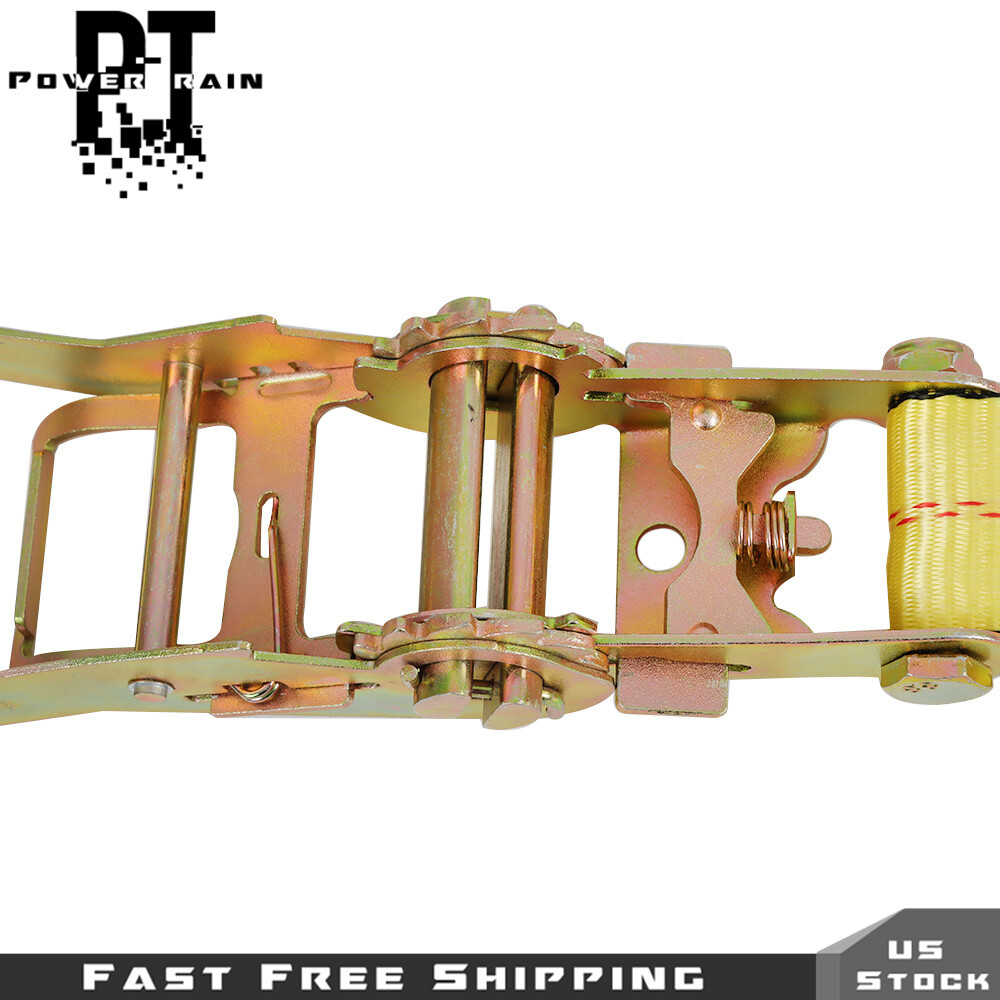 Heavy Duty Flat Hook Ratchet Straps-Tie Down Straps 2 Inch x27 Feet 4Pcs