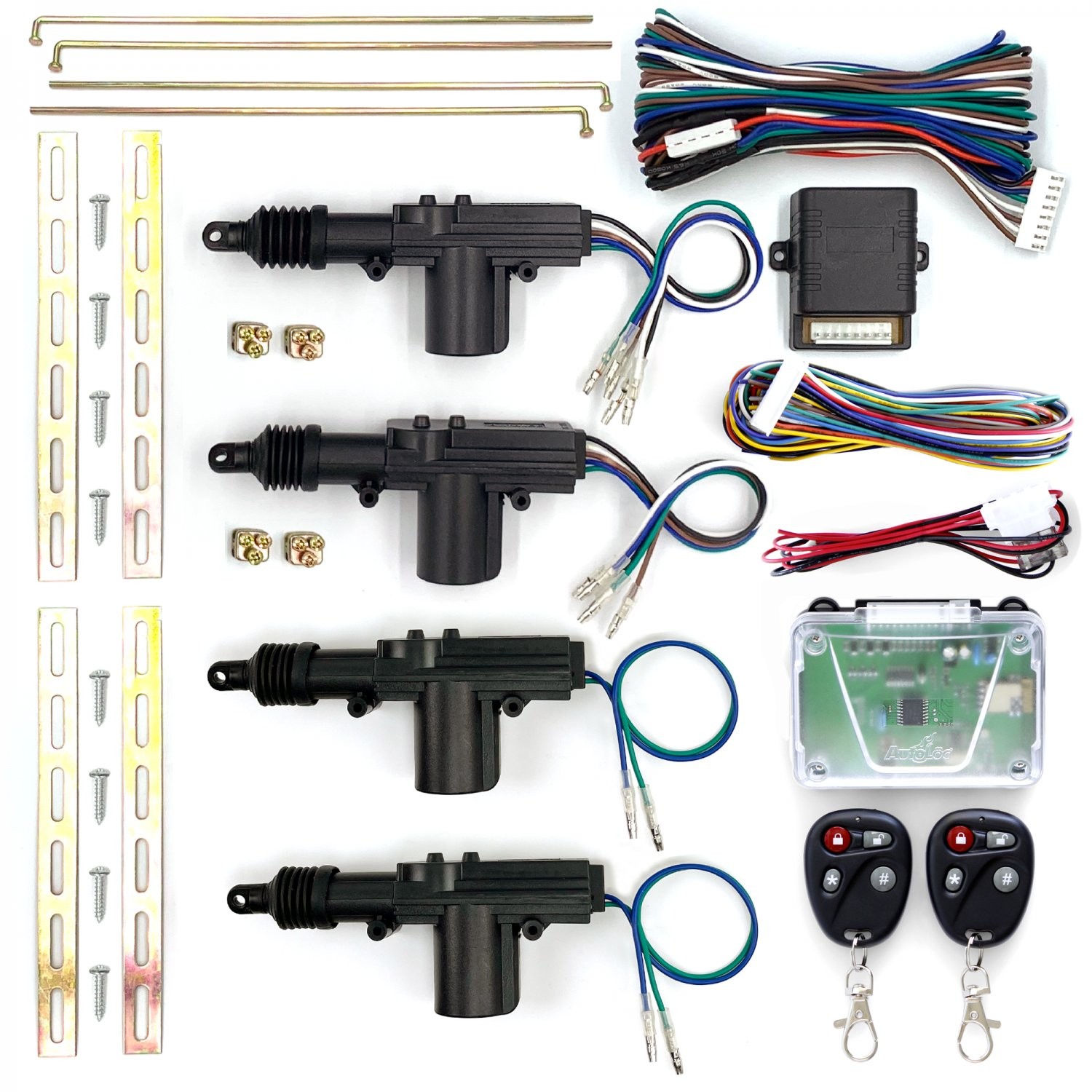 4 Door Remote Keyless Entry System and Power Lock Kit Central Locking Actuators