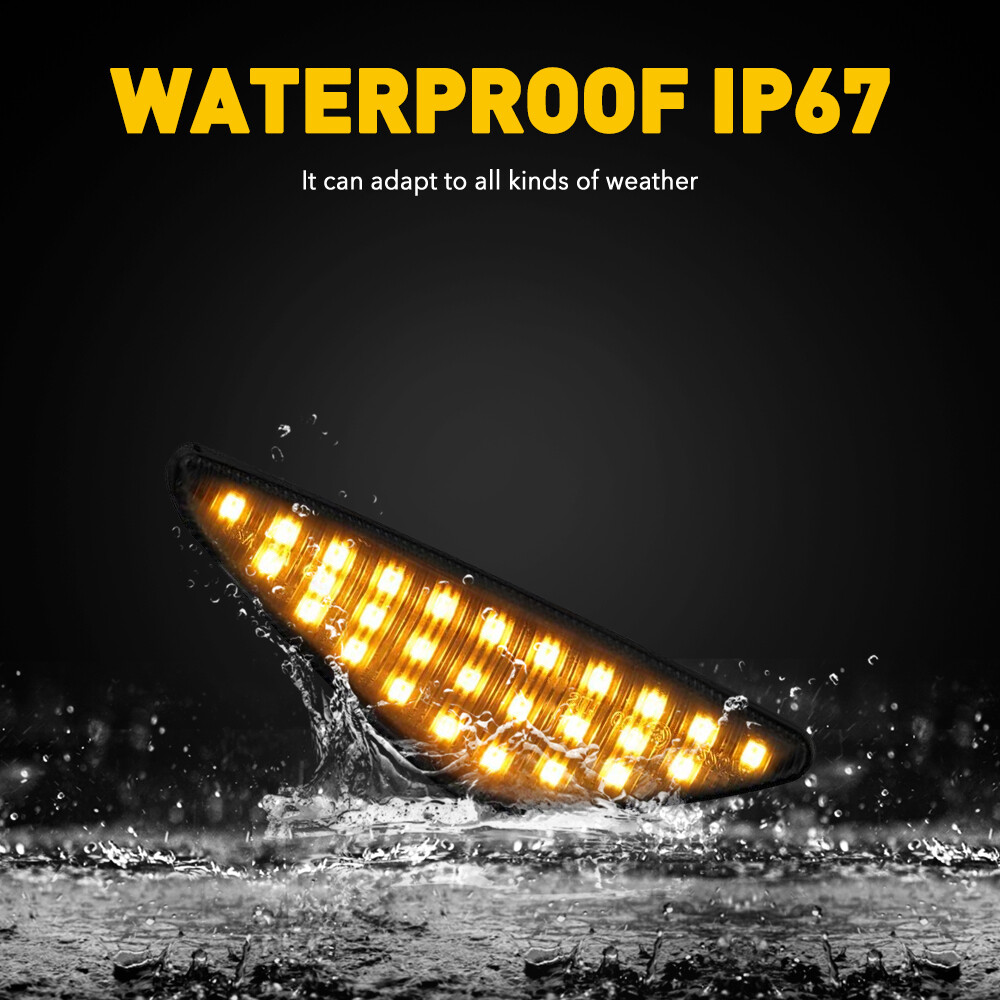 Sequential Smoked Lens Amber LED Side Marker Lights For BMW F25 E70 E71/E72 SUV