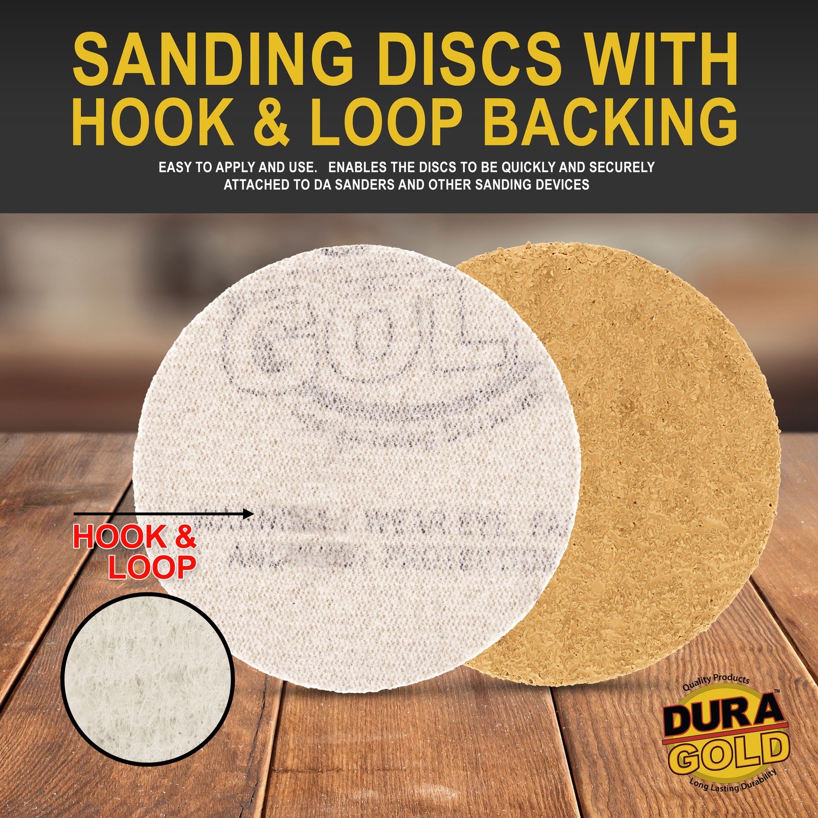 Variety Pack – 3″ Gold Hook & Loop Sanding Discs DA Sanders Box of 50 Sandpaper