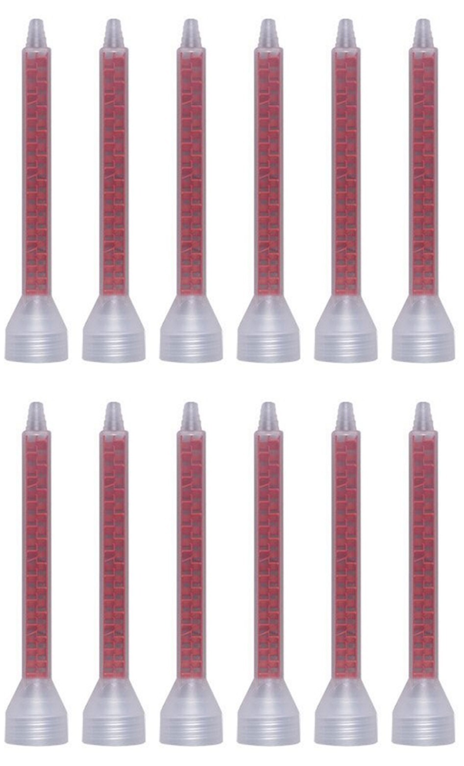SEM 70011 Integral Nut Square Static Mixers Mixing Tips 12 Tips Per Pack