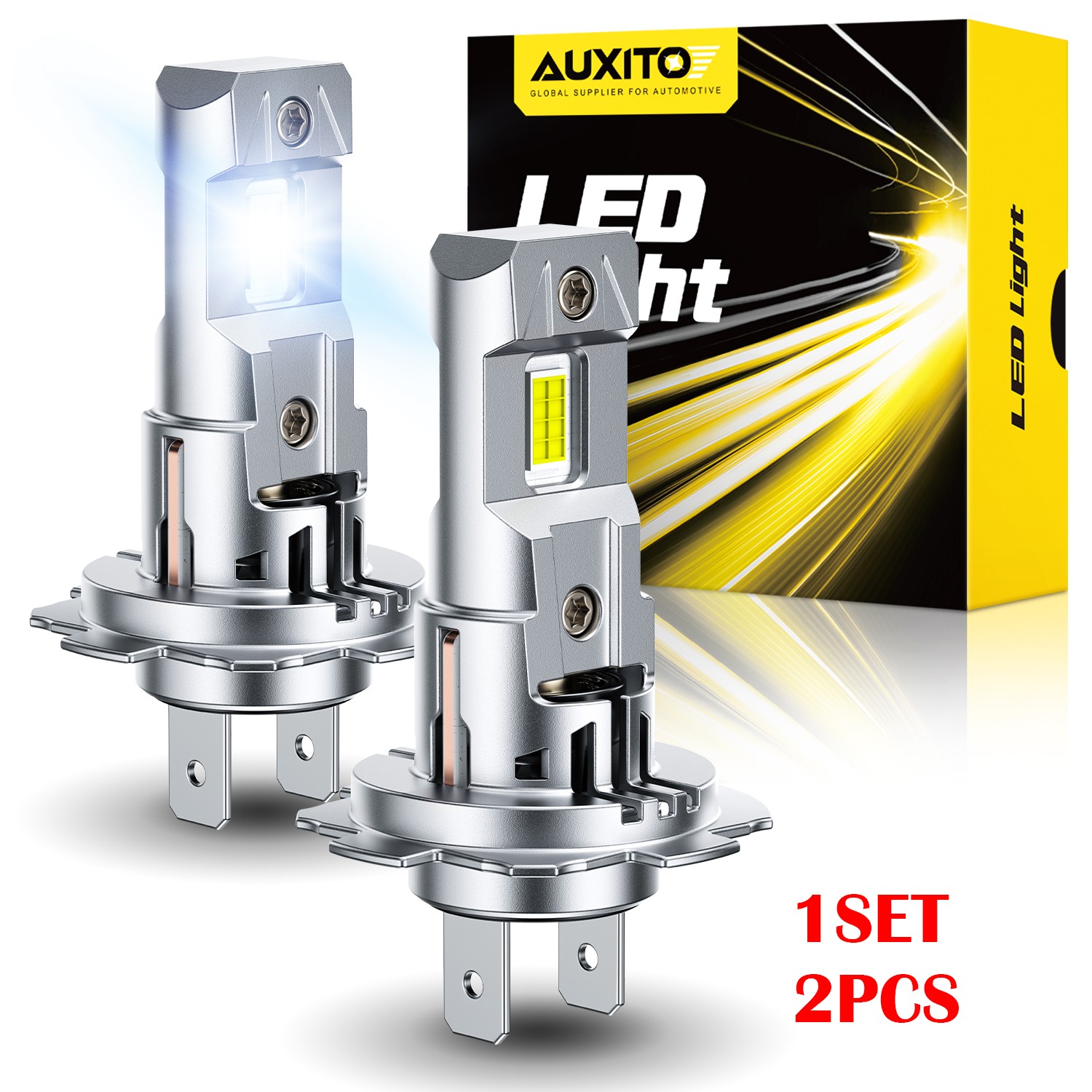 2-4X AUXITO H7 LED Headlight Bulbs High Low 6500K White CANBUS ERROR FREE M6S EA