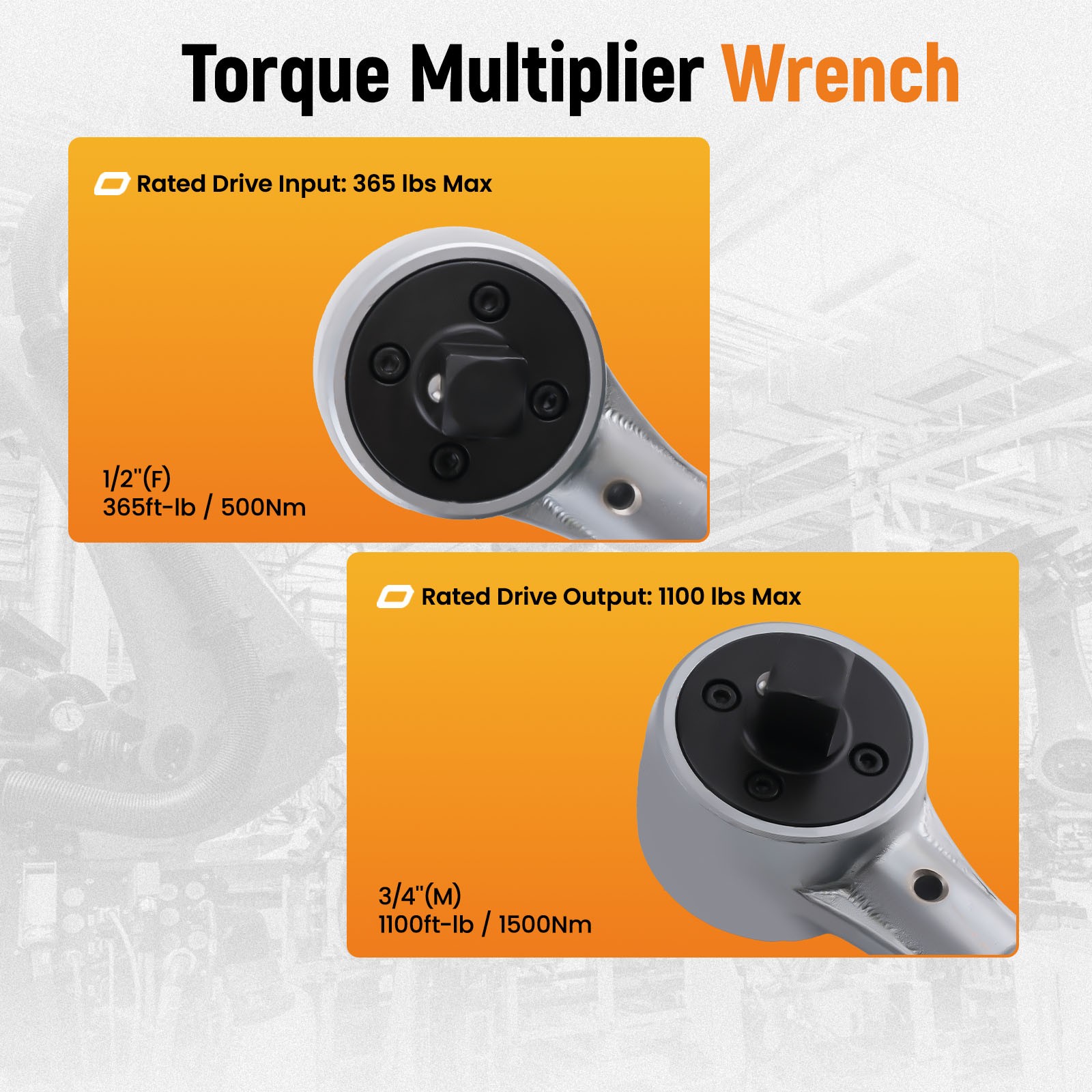 New Torque Multiplier Wrench Tool Heavy Duty 2200 Foot Pounds 3/4” Drive