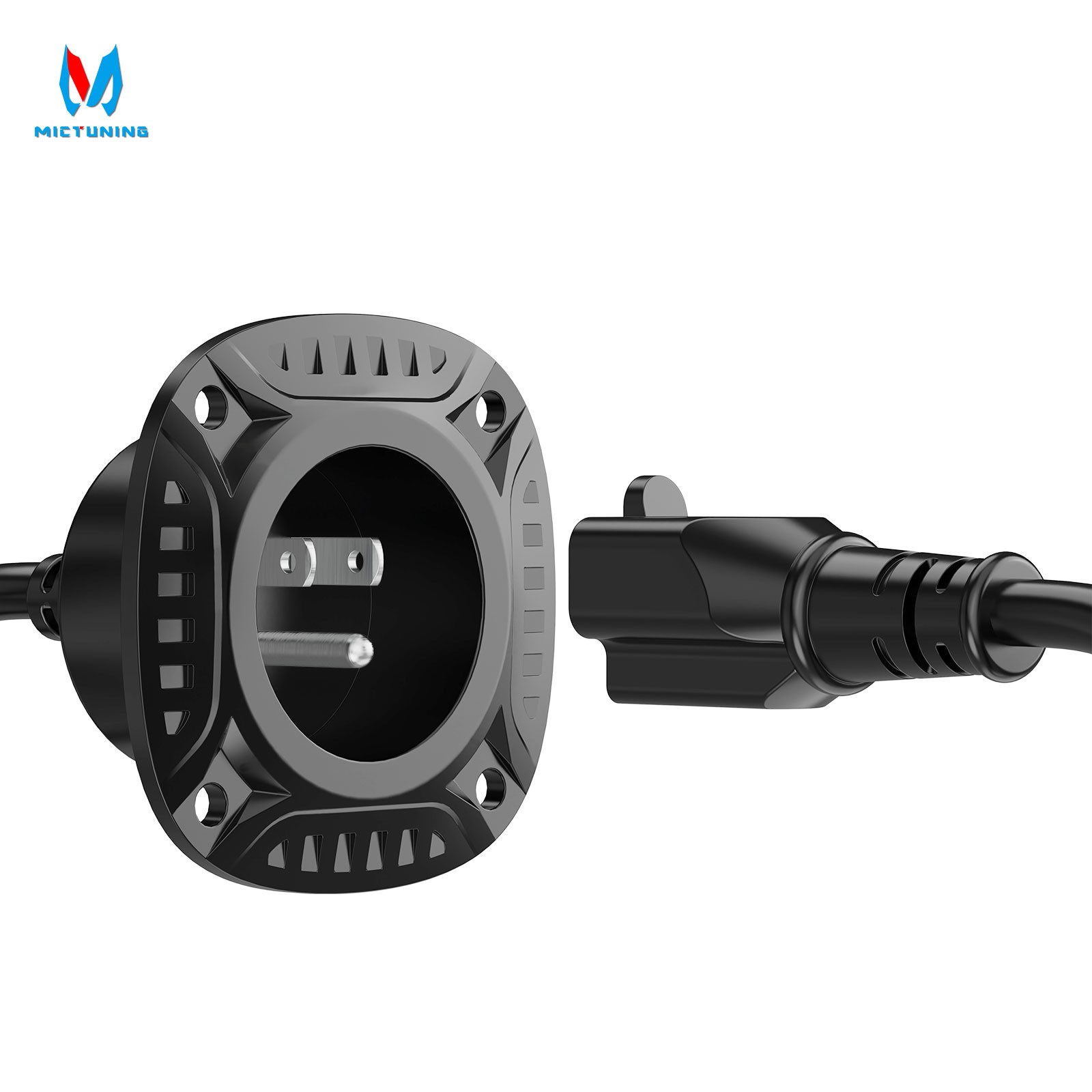 5-in-1 AC Port Plug 20A RV Shore Power Inlet Plug T-Blade Adapter with Hole Saw