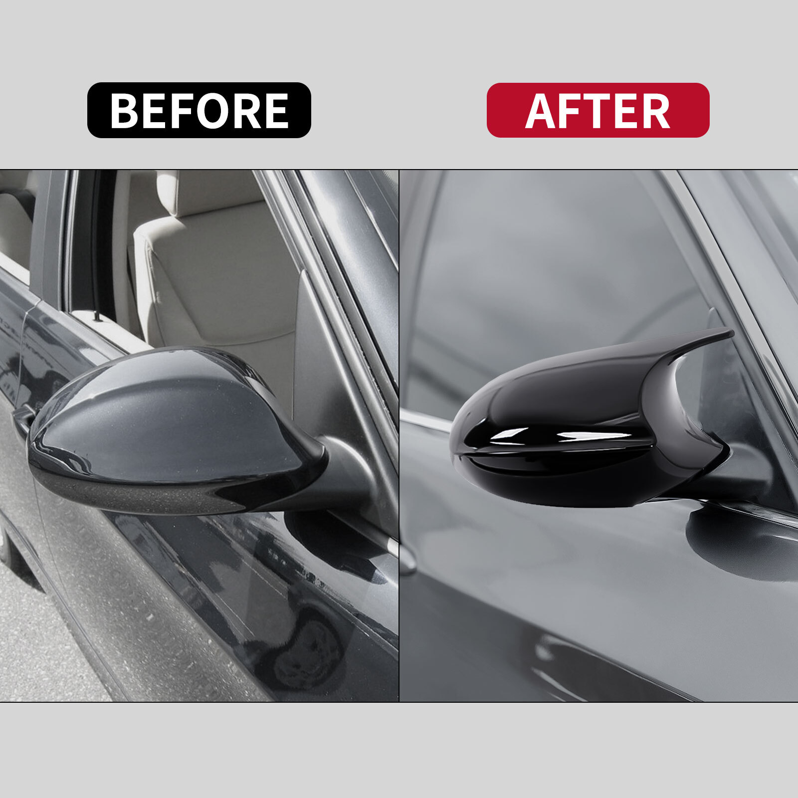 Pair For BMW E90 E91 E92 E93 PRE-LCI Gloss Black M3 Style Side Mirror Cover Caps