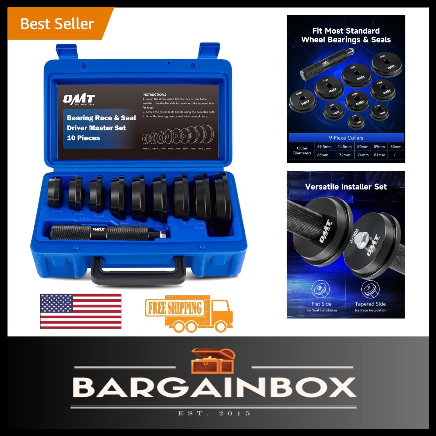 Compact Seal Installer Bearing Driver Set with 9 Adapters – Mechanic Essential