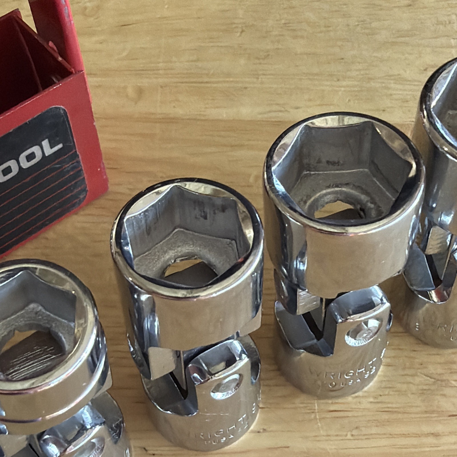 Wright Tools SAE Swivel Flex Universal Socket Set 3/8” Drive 6 Point 7pc 308 USA