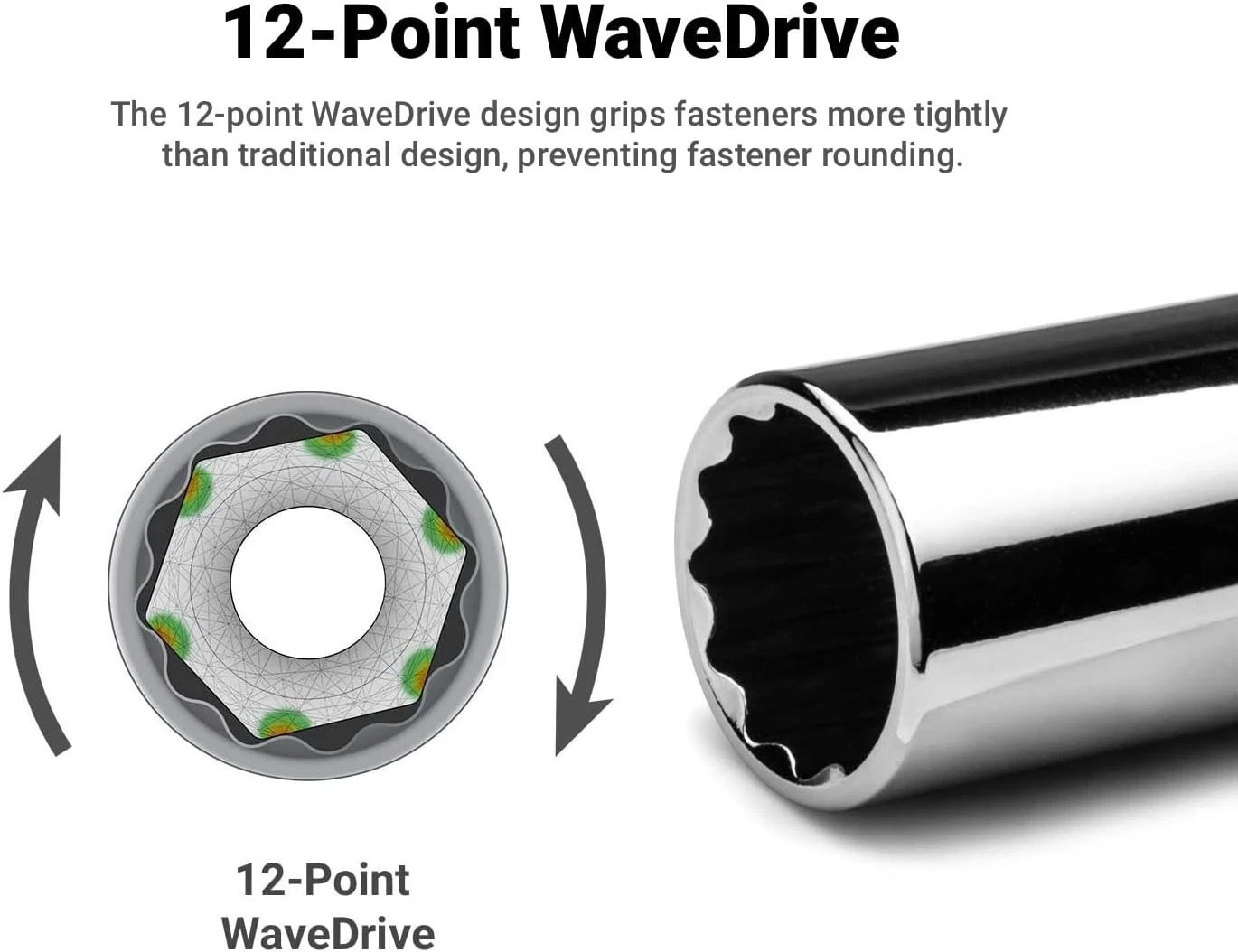 1/4-Inch 12-Point Socket | Chrome Vanadium, MaxChrome Finish, SAE Chrome