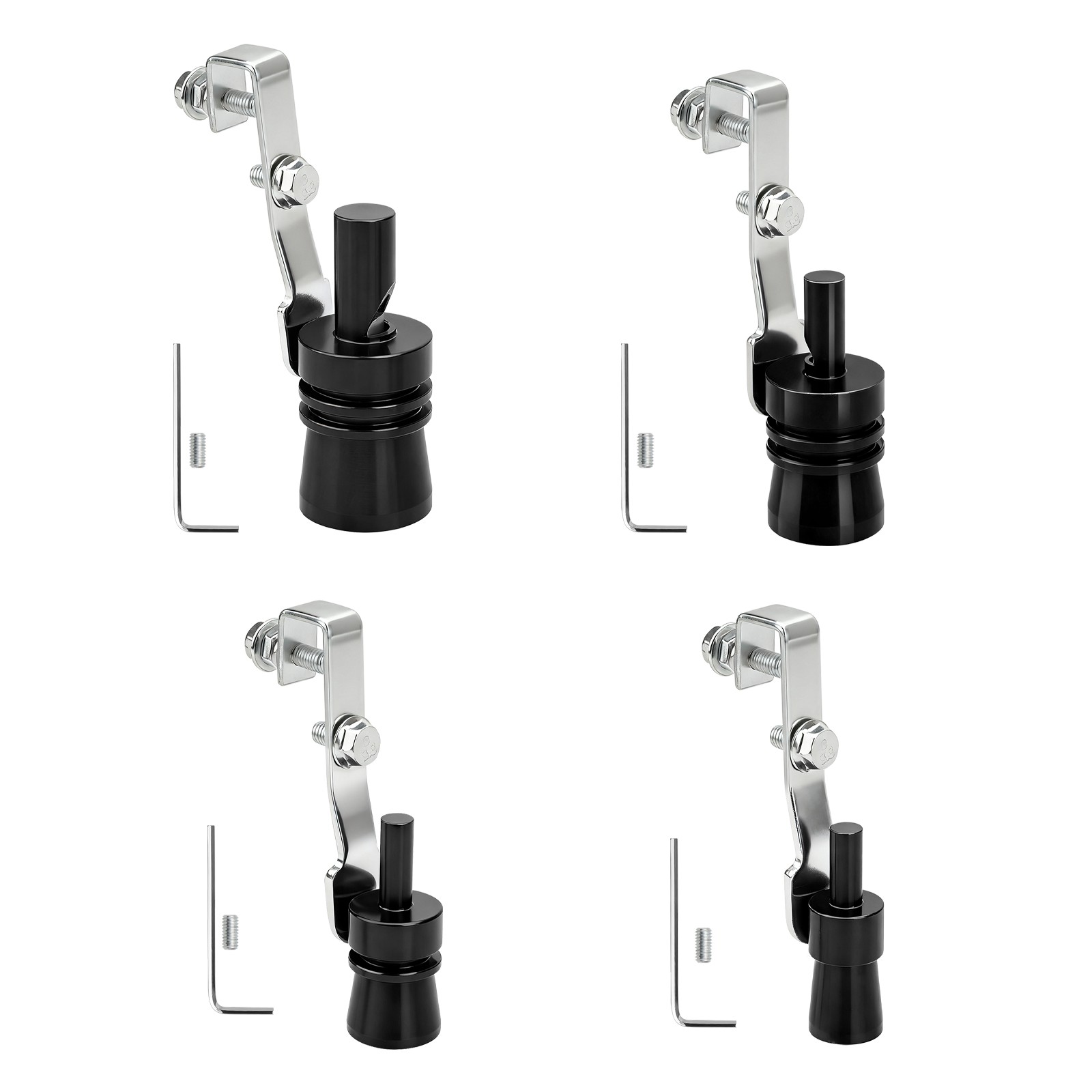 4 ×Turbine Whistle Exhaust Pipe Universal Turbo Sound Muffler for Car Accessory