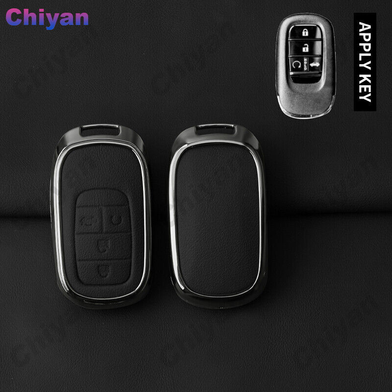 Zinc Alloy Leather Car Remote Key Fob Case Flip For Honda Accord Civic CRV HR-V
