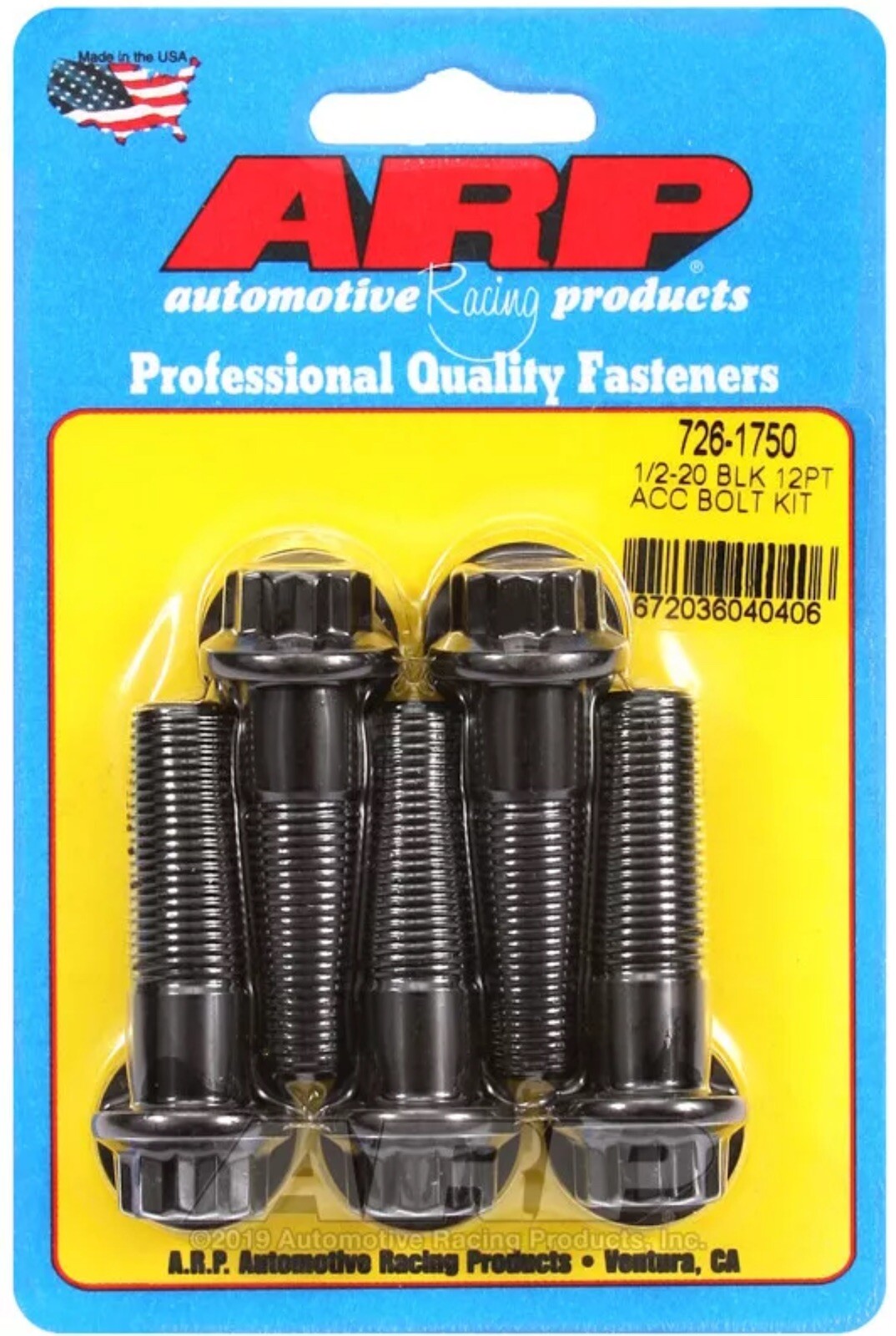 Arp for 726-1750 1/2-20 x 1.750 12pt black oxide bolts