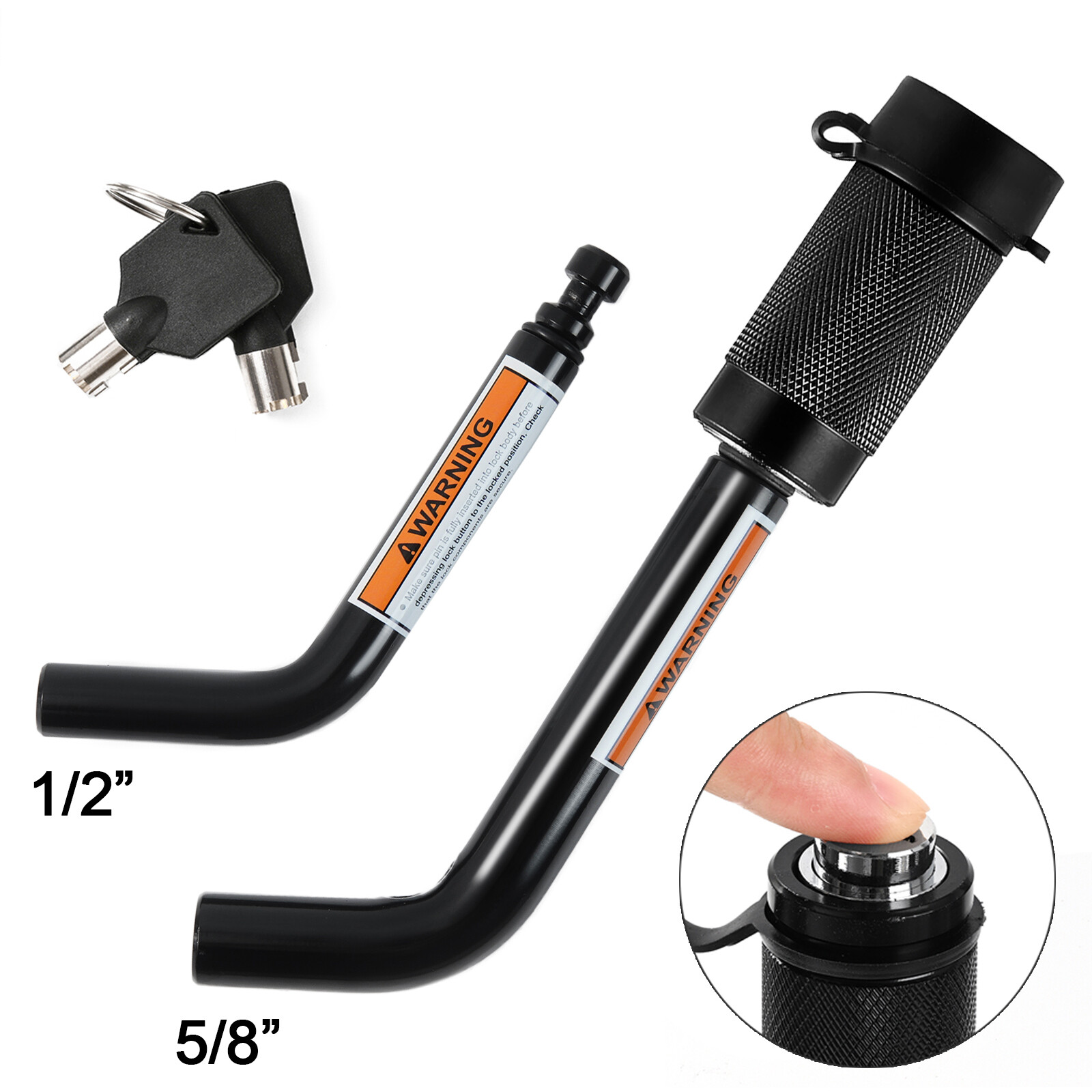 5/8″-1/2″ Truck Trailer Hitch Pin Lock for Tow Locking Hitch Receiver Heavy Duty
