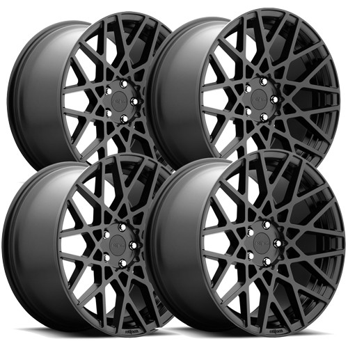 (Set of 4) Rotiform R112 BLQ 18×8.5 5×112 +35mm Matte Black Wheels Rims 18″ Inch