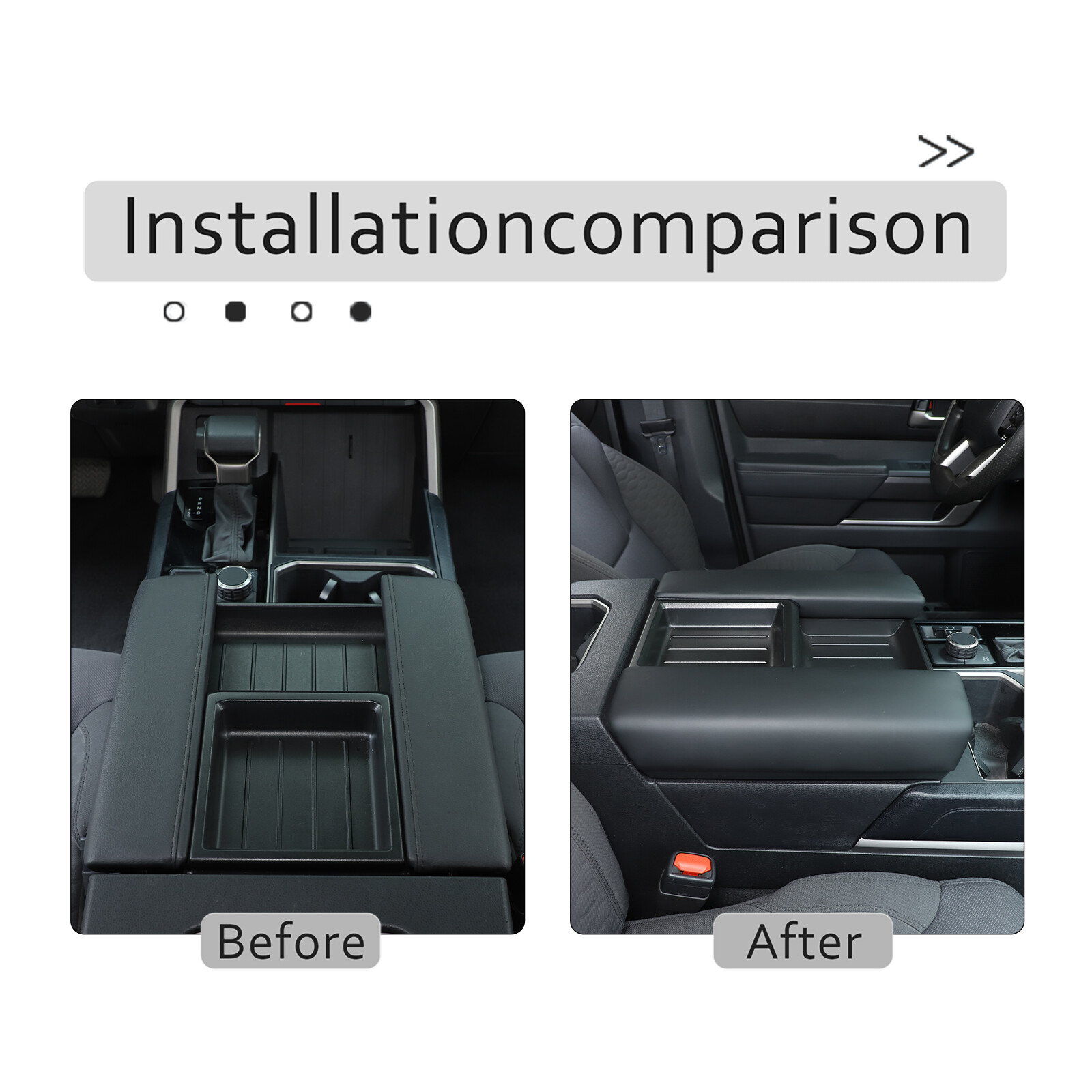 ABS & PU Leather Center Console Armrest Trim For Toyota Tundra/Sequoia 2022+