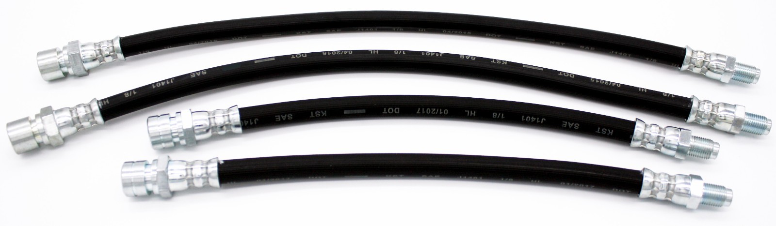 356B, 356C Brake Hose Kit Front & Rear, DOT & SAE Approved,4 Piece Kit