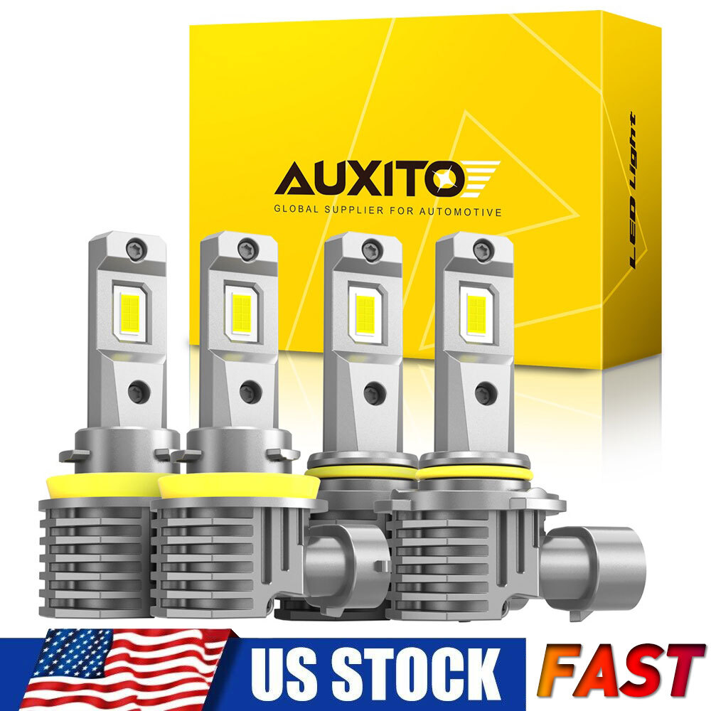 AUXITO Fanless LED Headlight Bulbs High Low Beam Fog Light H11 H8 H9 / 9005 HB3