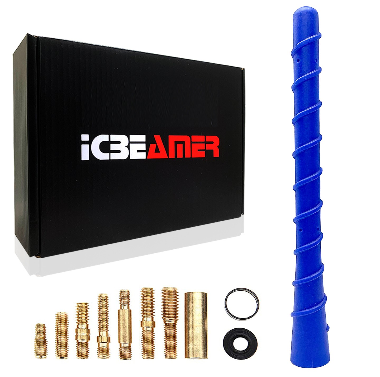 ICBEAMER 7-Inch Blue Spiral Antenna for Jeep, Ford, RAM, Pickup Trucks 2009