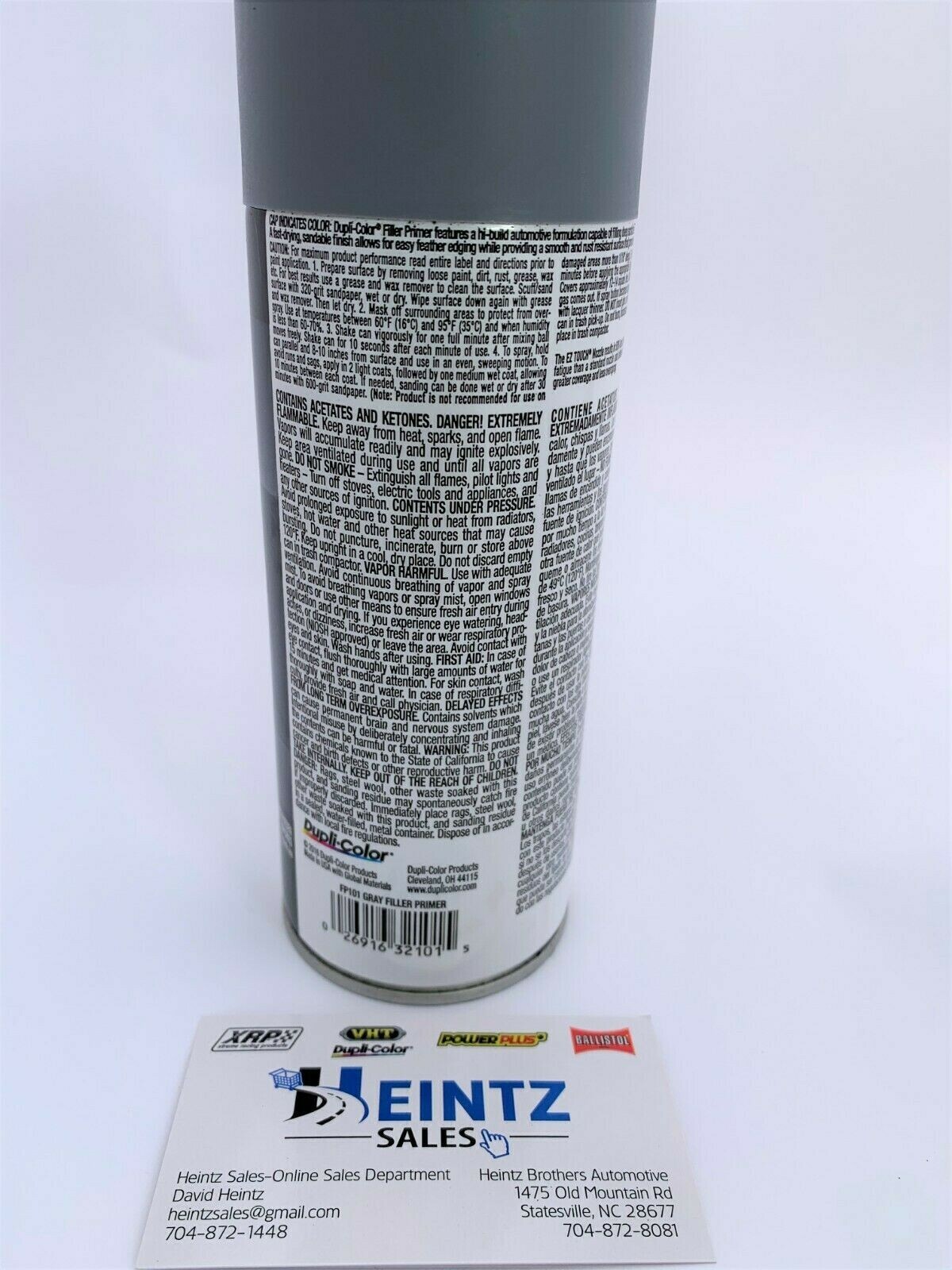 DupliColor FP101 Gray Filler Primer Interior/Exterior Rust Resistant 12oz