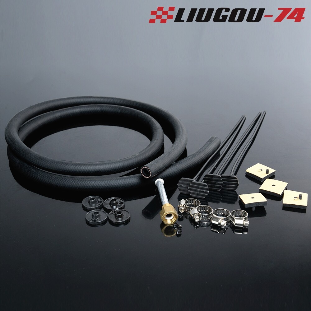 Universal 6 Row Aluminum Remote Transmission Oil Cooler Radiator Converter Kit