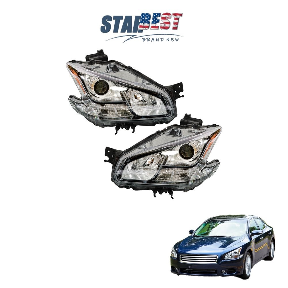Fit For Nissan Maxima 2009-2014 HID/Xenon Clear RH&LH Headlights Headlamps Set