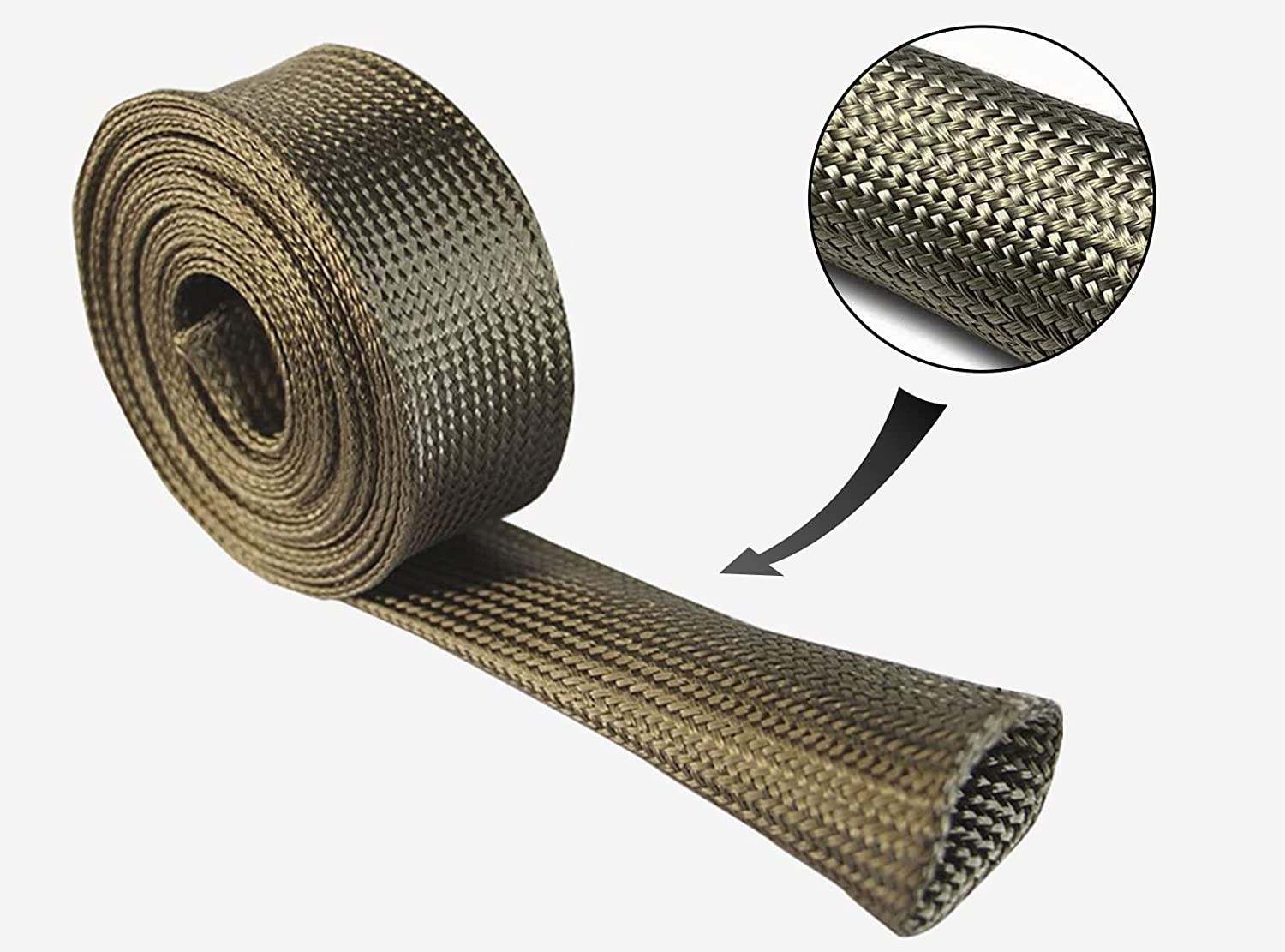 5/8″ Titanium Fuel Line Heat Shield Sleeve Heat Sleeve Heat Wrap wire insulation