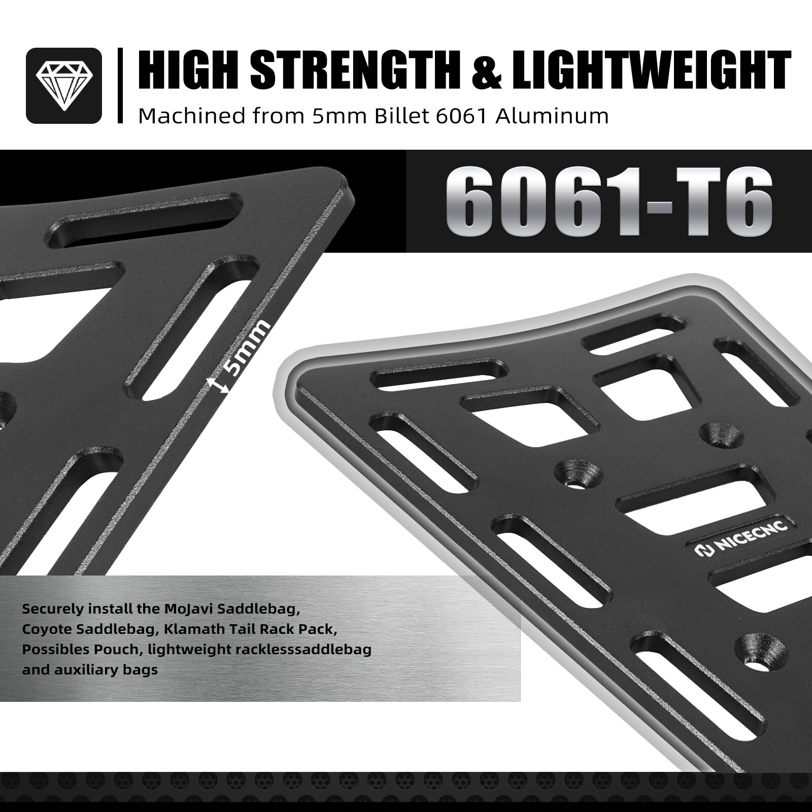 NICECNC Tail Rack For KTM 125-530 SX F EXC EXC-F XC F XC-W TPI XCF-W 2004-2025