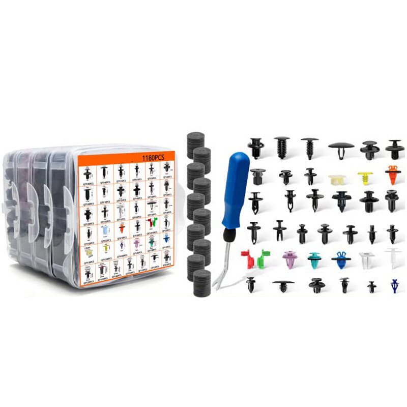 1295PCS Car Body Push Pin Rivet Trim Panel Fastener Clip Moulding Box w/ Tools