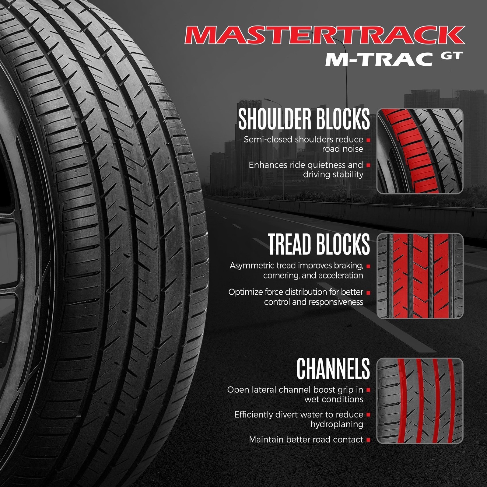 4 PACK Mastertrack M-TRAC GT High Performance 275/35ZR20 102W XL Passenger Tires