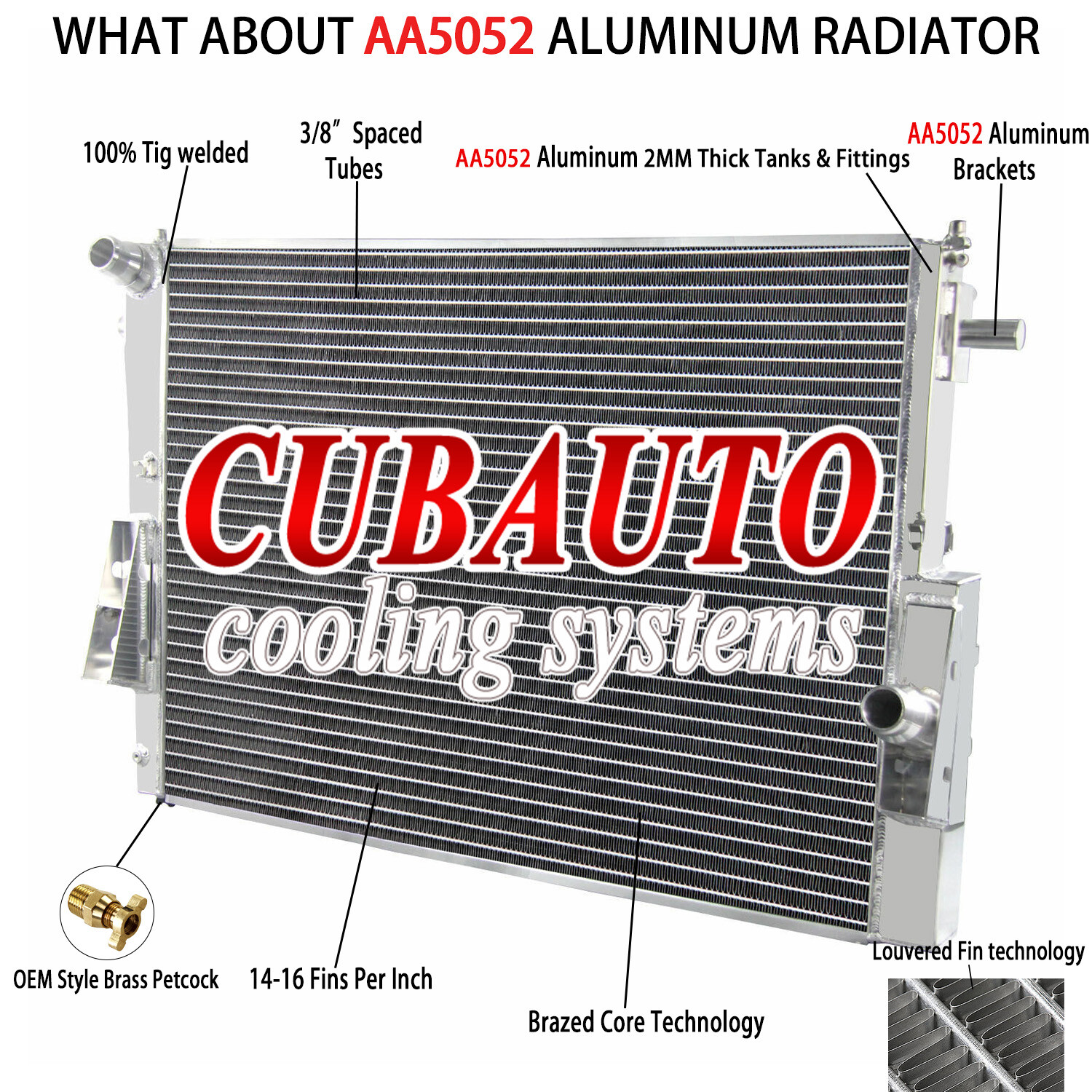 4 Rows Aluminum Radiator For 2008-10 FORD F-250 F-350 F-450 F-550 Super Duty 6.4