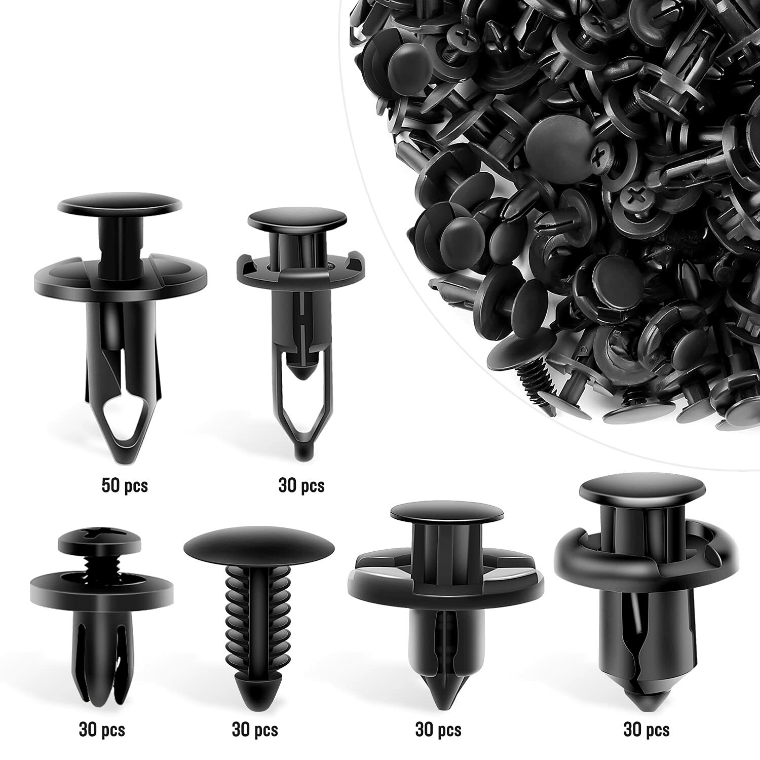 GOOACC Universal Plastic Fender Clips200 Pcs Push Bumper Fastener Rivet Clips…