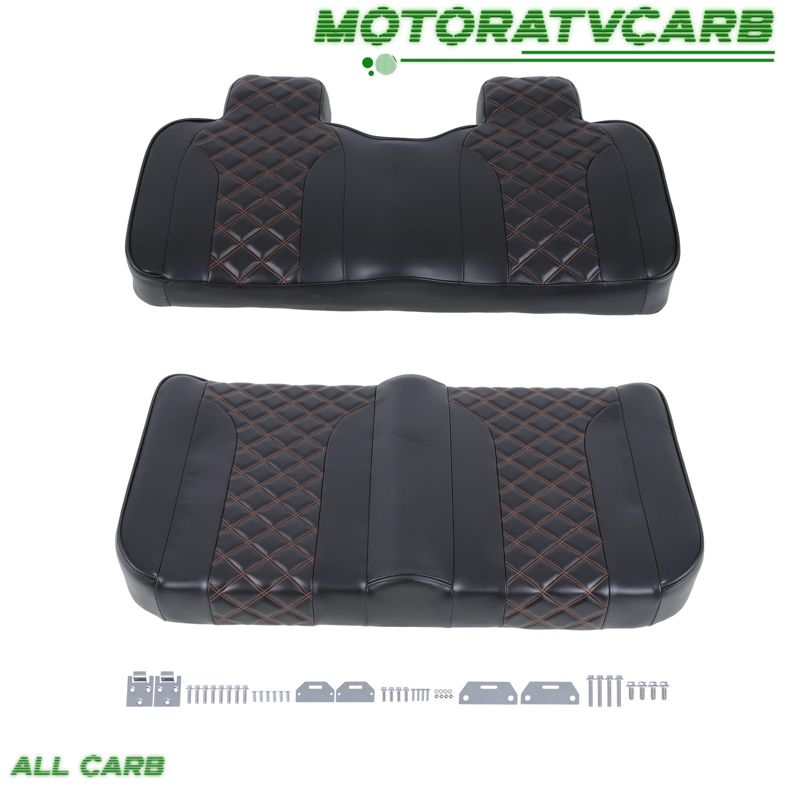 ALL-CARB For EZGO TXT 1994-2013 Black Luxurious Golf Cart Front Seat Cushion Set