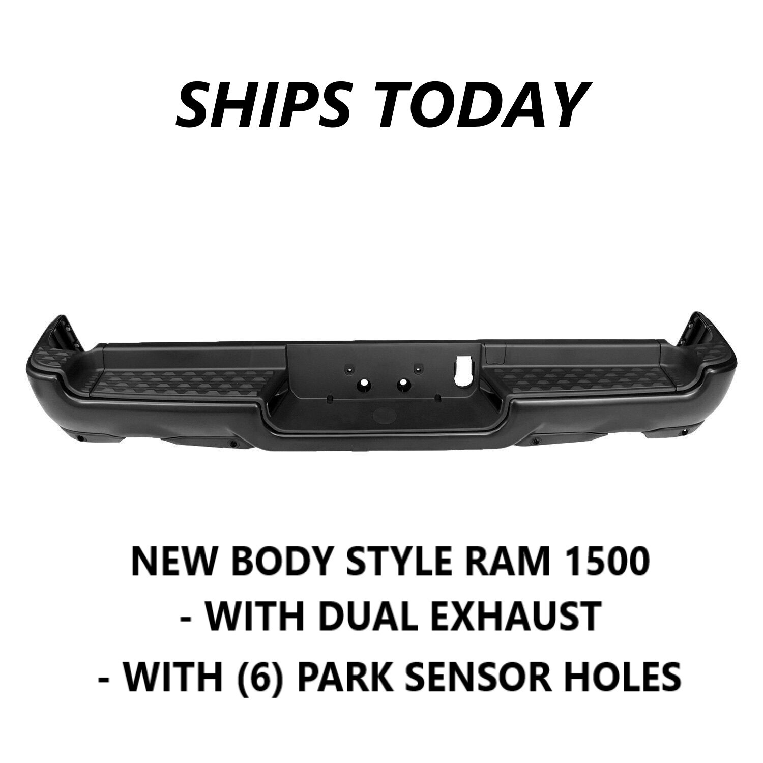 NEW Complete Rear Step Bumper Assembly For 2019-2024 RAM 1500 With Dual Exhaust