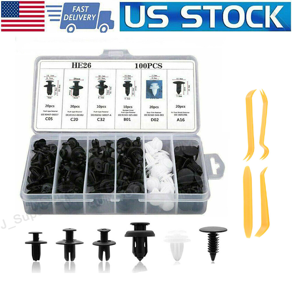 Set Car Body Bumper Rivet Retainer Trim Molding Push Pin Clip Assortments Fit