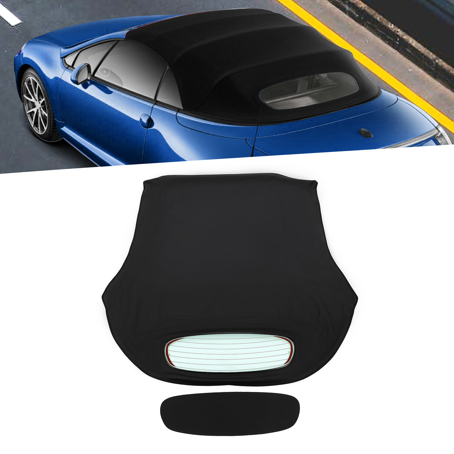 For Mitsubishi Eclipse 2006-11 Convertible Soft Top Black & Heated Glass Window