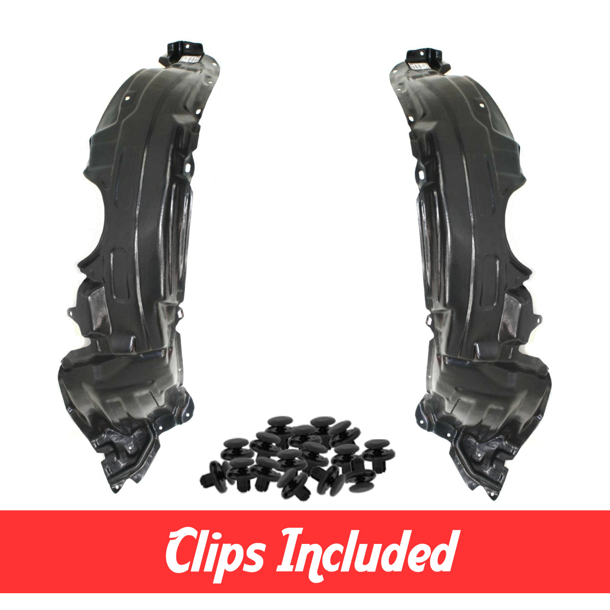 Front Driver & Passenger Side Fender Liner Set w/ Clips For 2004-2006 Scion XB