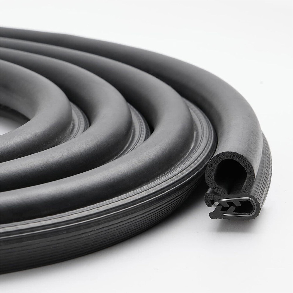 20FT 6M Car Door Rubber Seal Strip Trim Seal w/ Side Bulb Car Weather Stripping