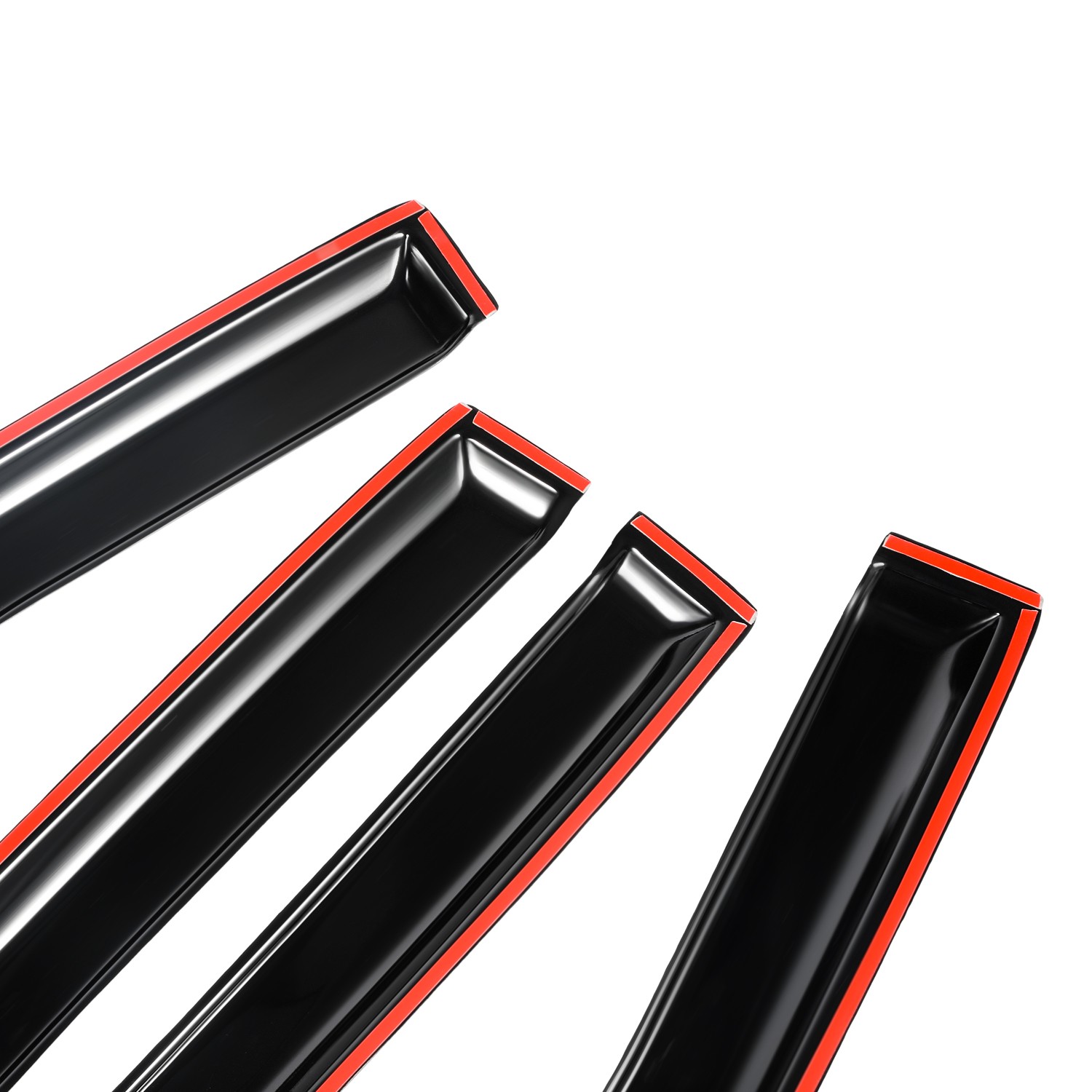For 2009-2018 Dodge Ram 1500 Crew Cab Window Visor Vent Rain Guards Tape-on