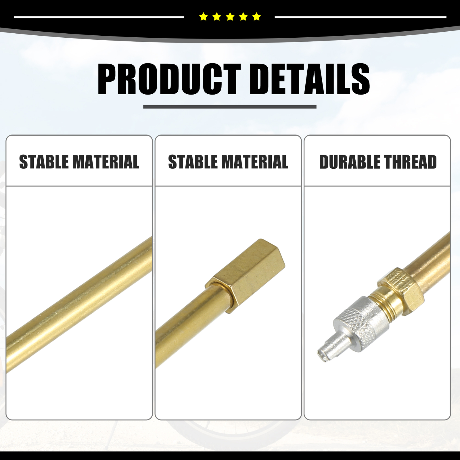 Piece of 4 50mm Wheel Tire Valve Extender Stem Extension Inflation Stright Pole