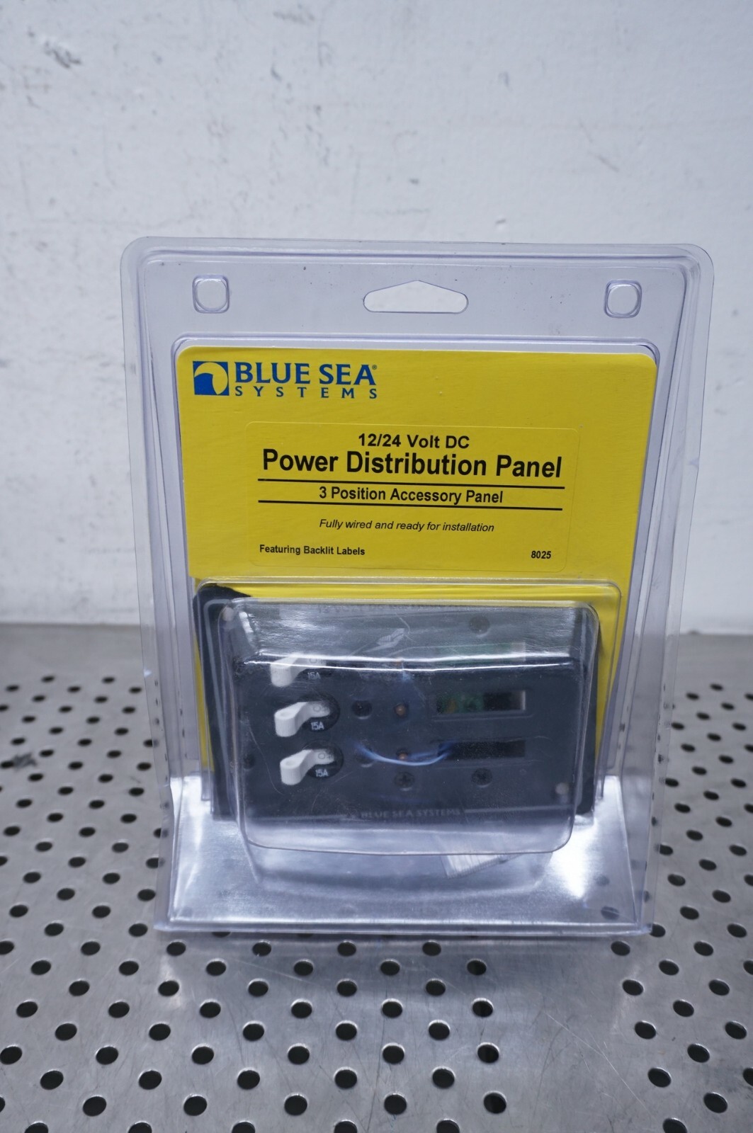 Blue Sea 8025 Power Distribution Panel 12V 24V DC 3 Pos Marine Breakers Backlit