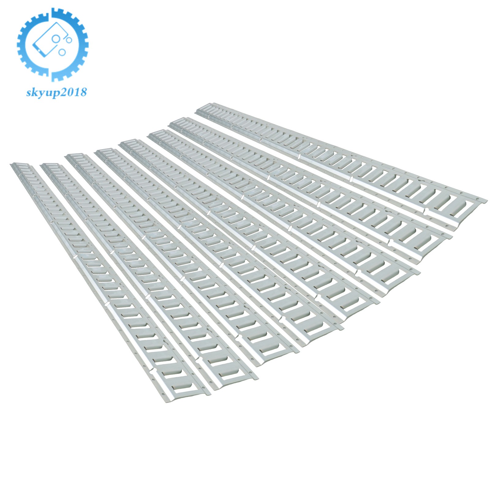 Silver 8 Pack 6 Foot E Track Rails, Zinc Plated Steel For Cargo Trailer Tie Down