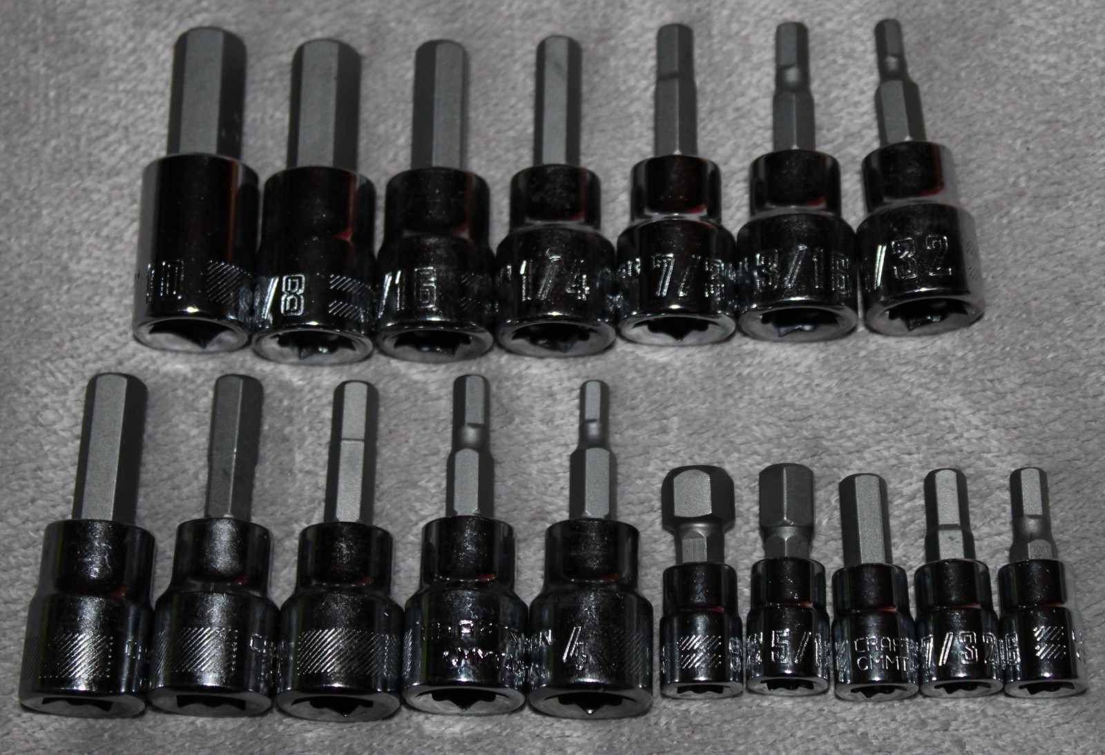 CRAFTSMAN 17pc 1/4 3/8 SAE METRIC Hex Allen Key Bit Wrench Socket Set NEW