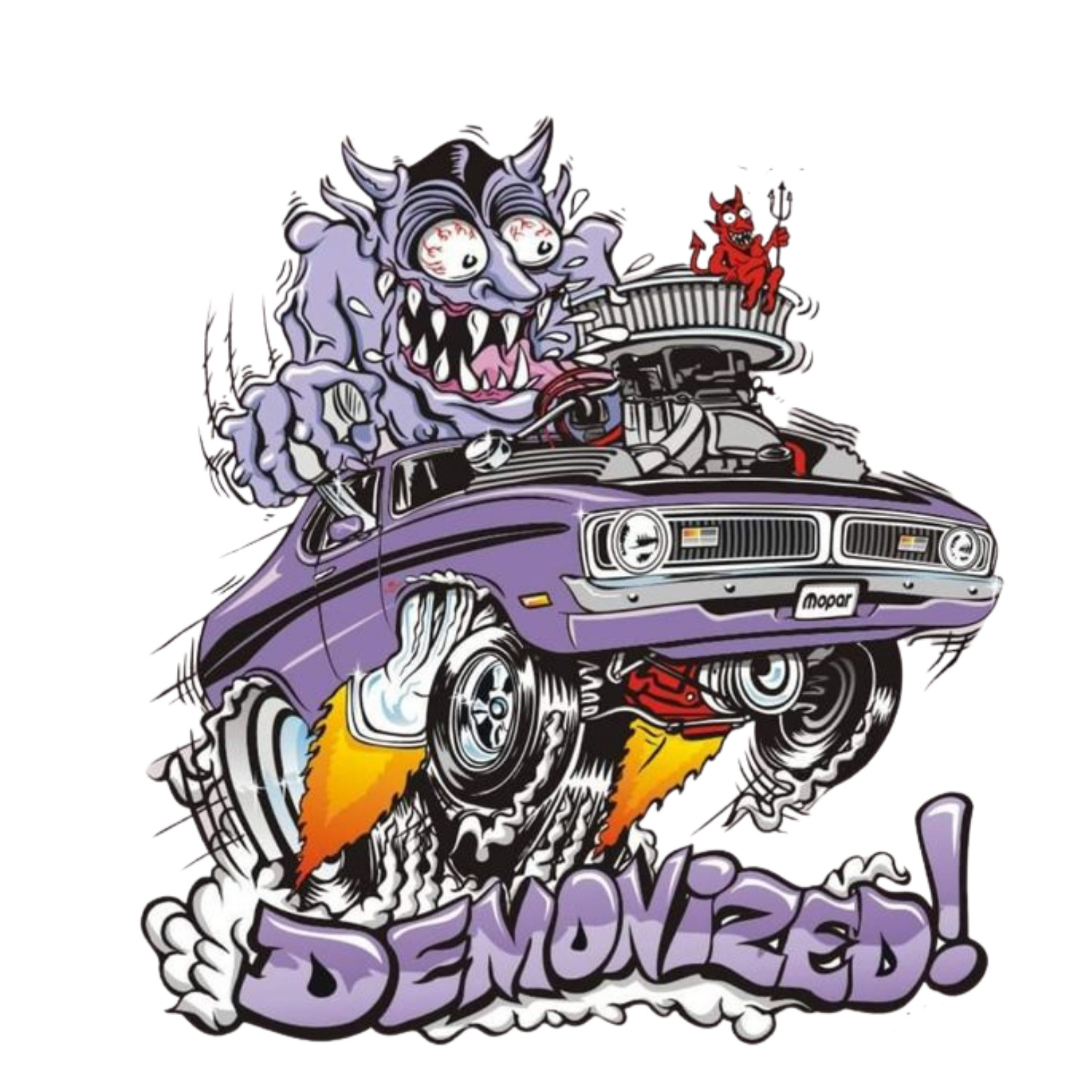 Demonized Car Phone Sticker (2 Inch) Street Art Urban Edgy Grunge Punk Colors