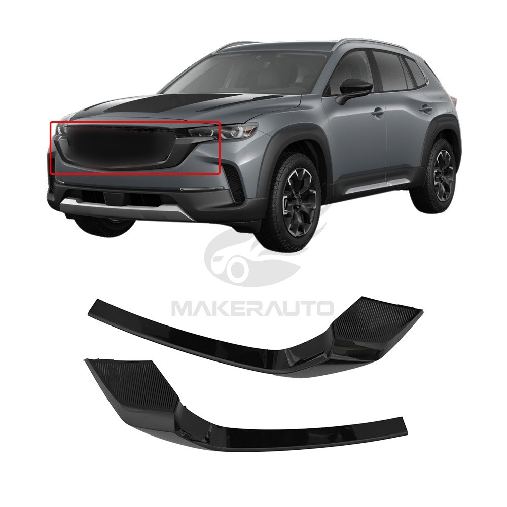 1Pair Front Left+Right Grille Molding Trims Gloss Black Fit 2023-25 Mazda CX-50