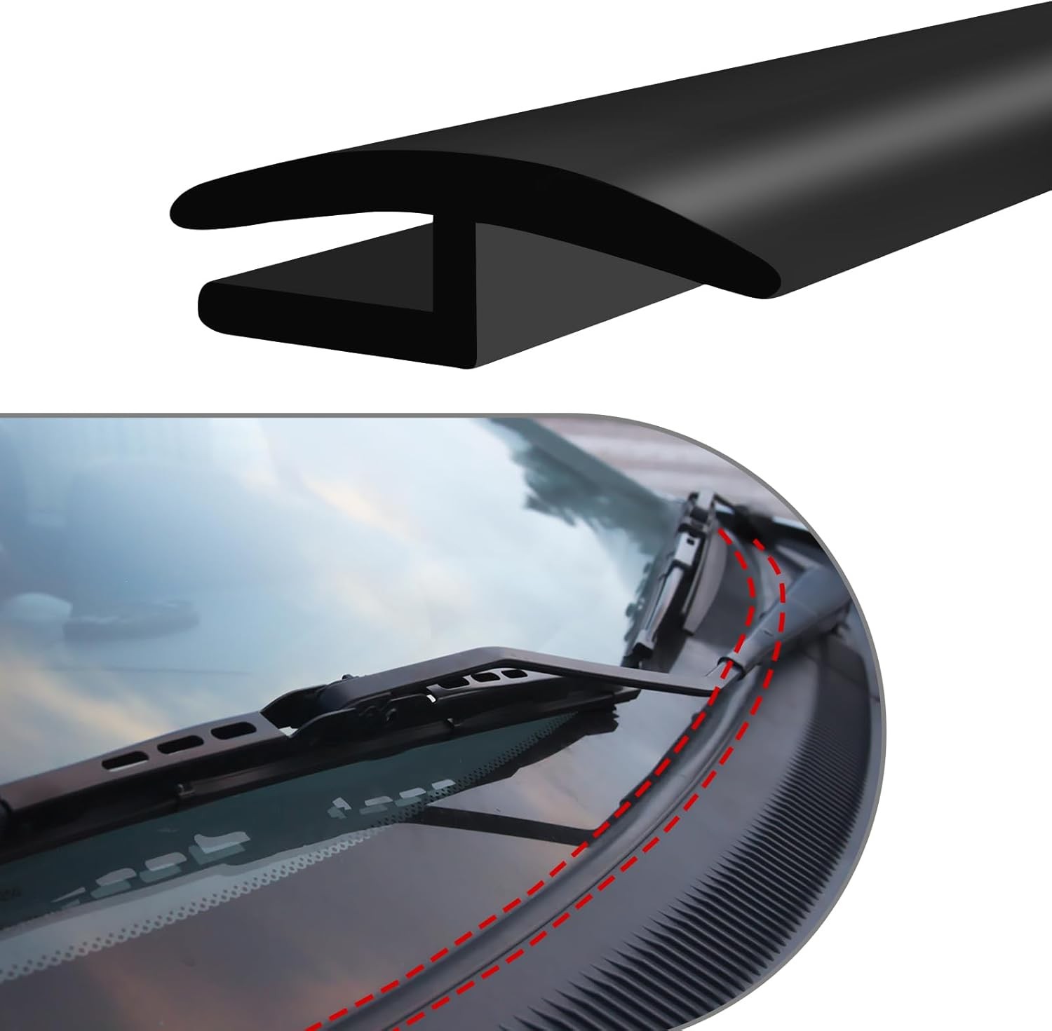 6ft For Ford Accessories Windshield Cowl Edge Seal Strip Rubber Molding Trim