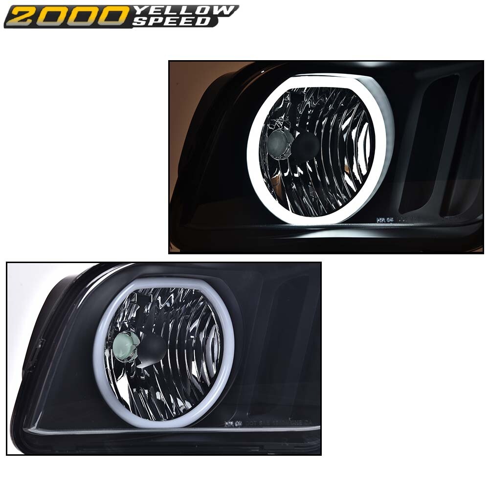 Fit For 2005-2009 Ford Mustang Headlights Replacement Lamps Left + Right Side