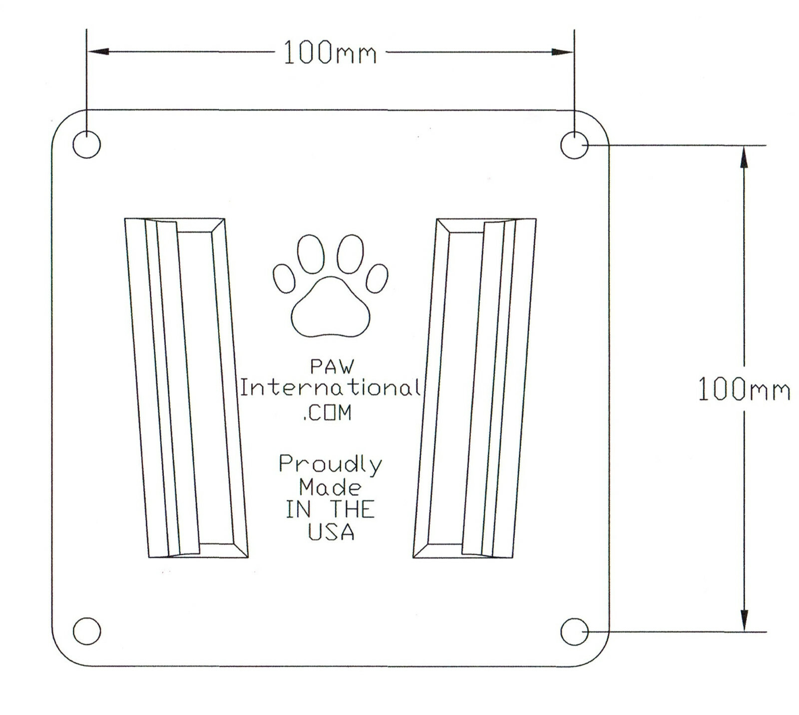 POLYMER RV TV Bracket Mount, 100x100mm VESA by PAW International