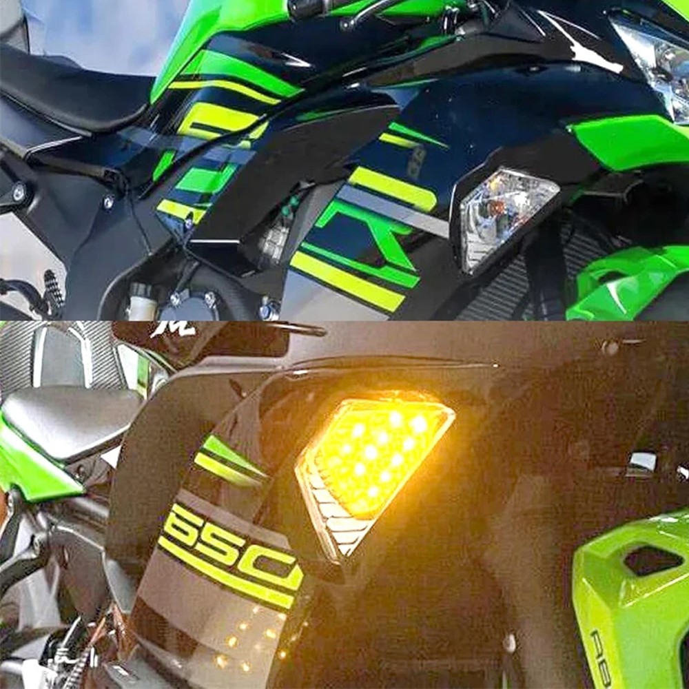 Front Turn Signal Indicator Light Blinker Flush For KAWASAKI Ninja EX300/400/650