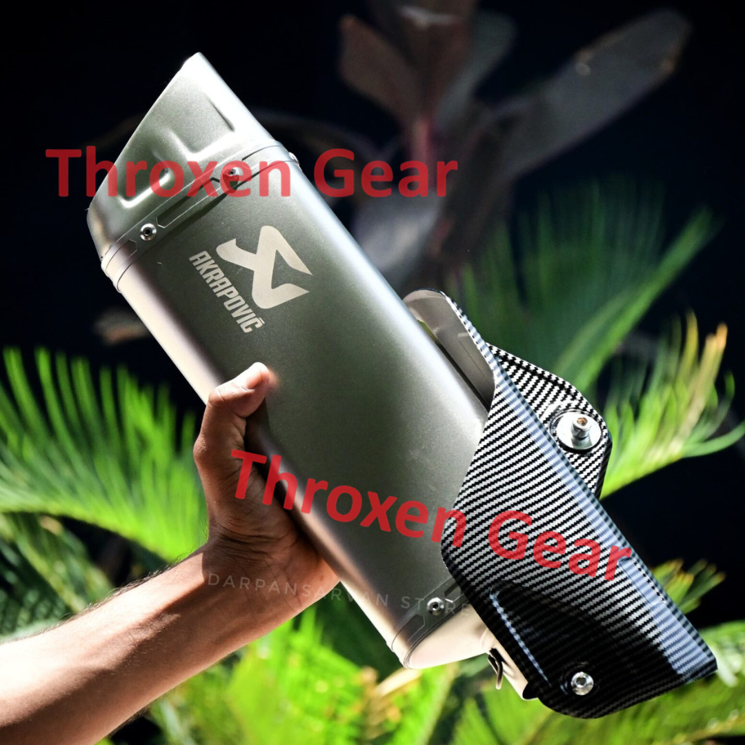 Akrapovic Exhaust Full Size Slip On Muffler Silver Universal Fit Sports Silencer